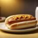 A loaded hot dog beside a red soda cup under a green Nutrition banner.