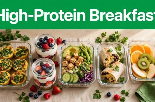 Meal-prep containers filled with egg muffins, yogurt, grain bowls, burritos, and fruit.